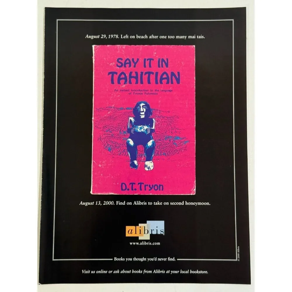 Vintage 2000 Say it in Tahitian Alibris Book Tiki Advertisement Print Ad